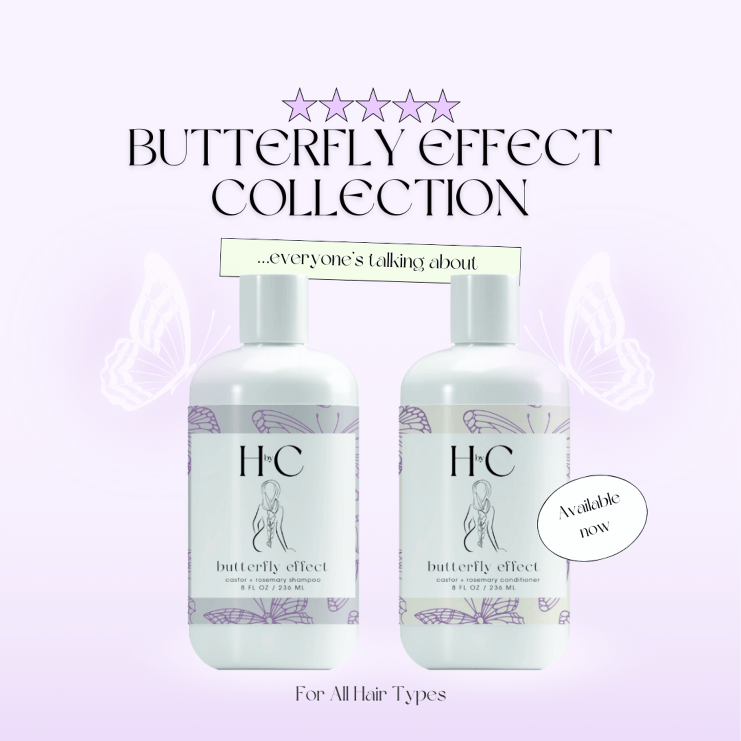 Butterfly Effect Collection- Shampoo + Conditioner - Castor Oil + Rosemary